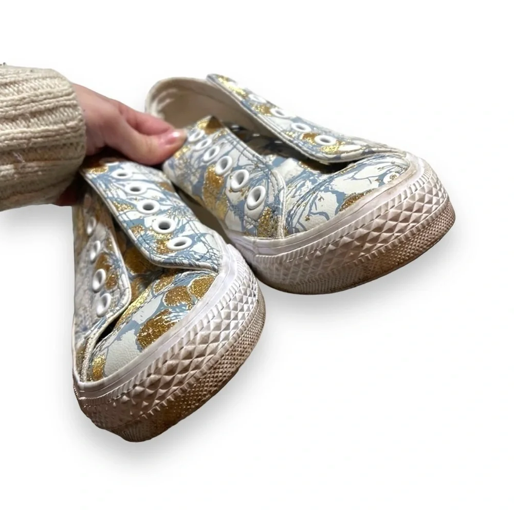 Converse Pat Bo Gilded Sneakers Size 7 NO LACES